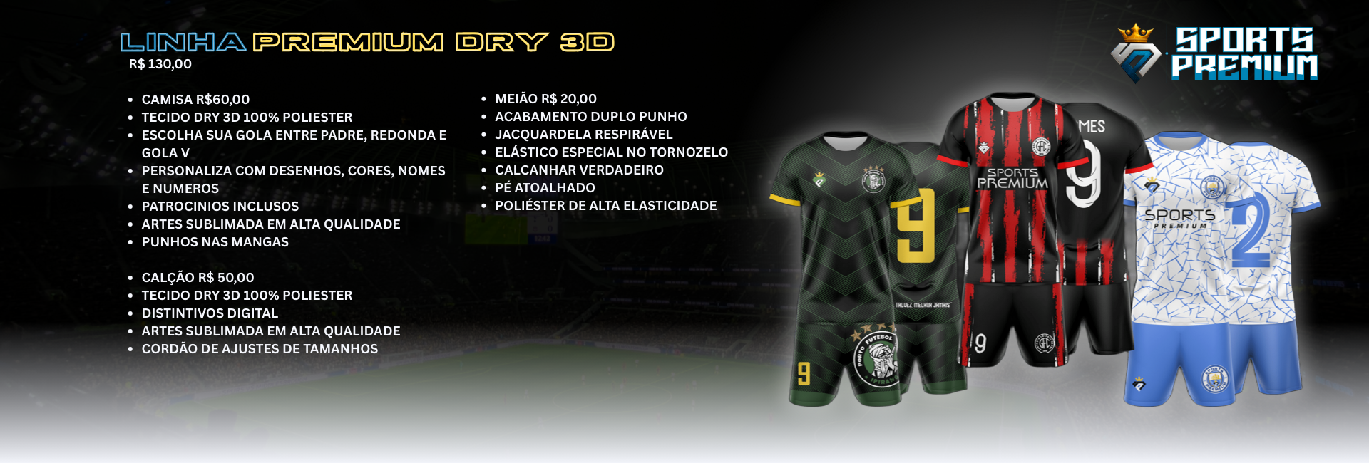 baner linha de camisa desktop sports premium