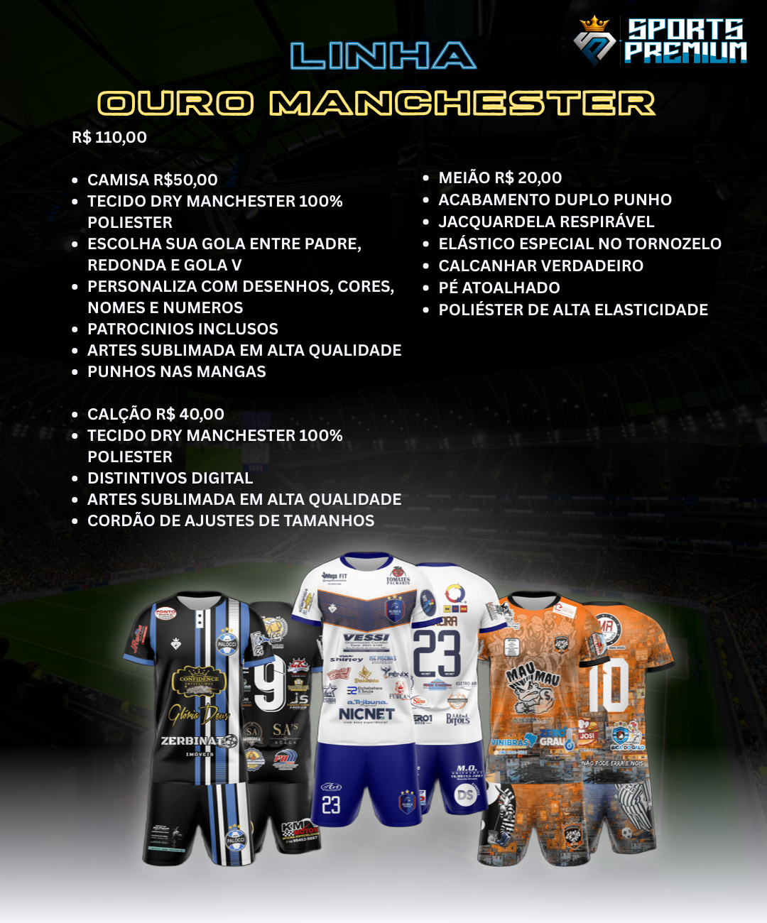 baner linha de camisa monile sports premium